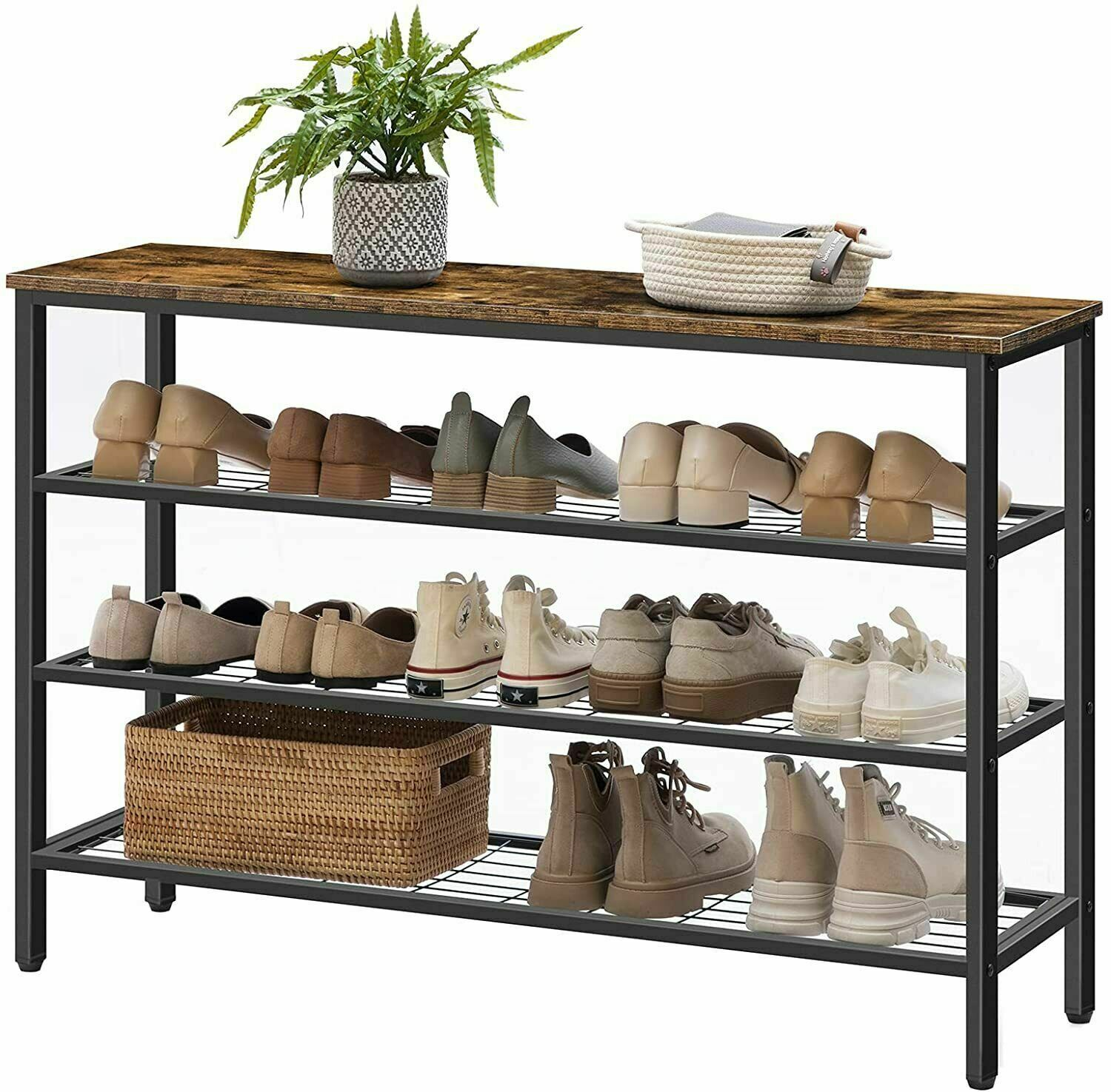 HOOBRO Wooden Shoe Rack 5-Tier Shoes Organizer Storage Shelf Hallway Entryway