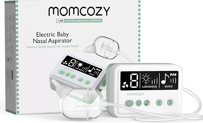Fcoget Baby Nasal Aspirator with Powerful Adjustable 9 Level Suction, Electric Nasal Suction, Rechargeable, with Night Light and Nursery Rhymes Soothing