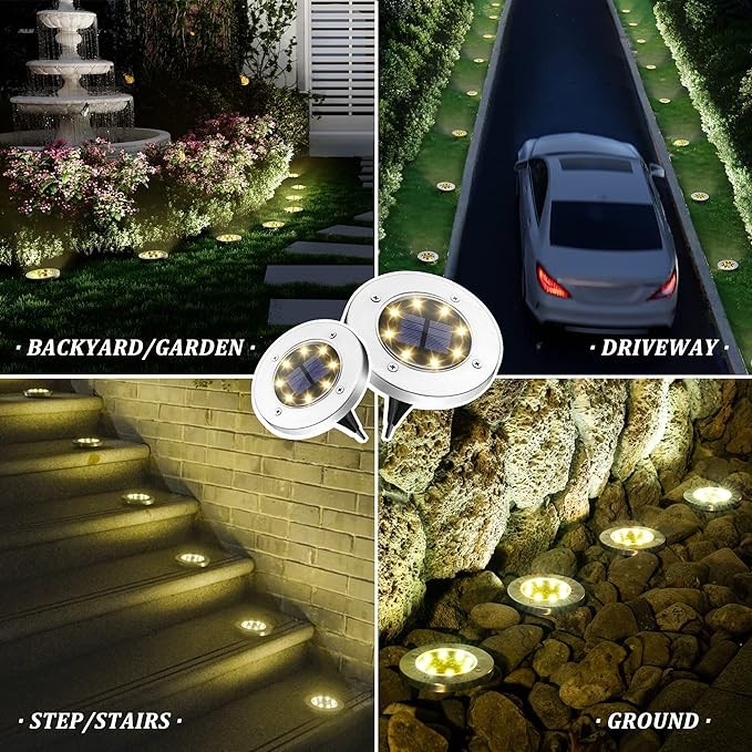 SOLPEX Solar Outdoor Lights 20 Packs, Solar Garden Lights Outdoor Waterproof Bright Pathway Landscape Lighting Decor for Deck, Lawn, Patio, Yard, Driveway, Step and Walkway (20Pack, Warm White)