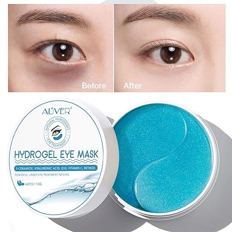 Dandelion Hydrogel Eye Mask, Under Eye Patches for Puffy Eyes and Dark Circles, Reduce Wrinkles Puffy & Bags, Anti-Wrinkle, Moisturizing, Firming Radiance, for Beauty & Personal Care (Blue)