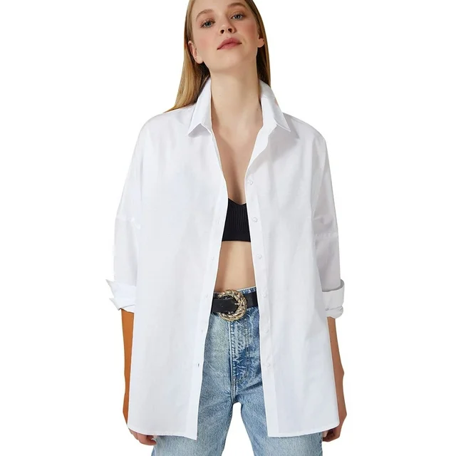Wataxii Blouses for Women Dressy Casual Plus Size Tops Long Sleeve Shirts Black Blouses Button Down Shirts V Neck Tunic Tops
