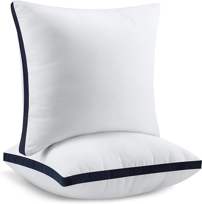 Utopia Bedding Throw Pillow Insert 18 x 18 Inches (White), Set of 2 Gusseted Decorative Bed and Couch Pillows, Cushion Sham Stuffer for Sofa