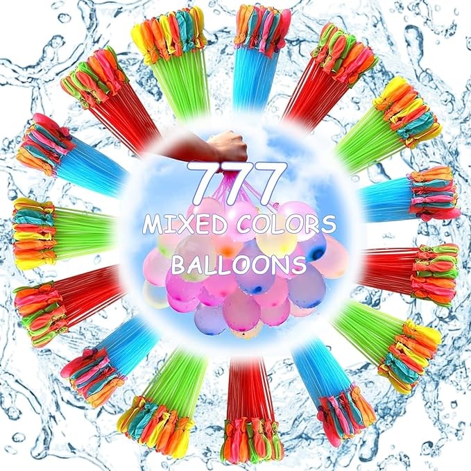 777 Pack Water Balloons, Water Balloons Quick Fill, Kids and Adults Water Fight Games, Summer Fun Party Toys