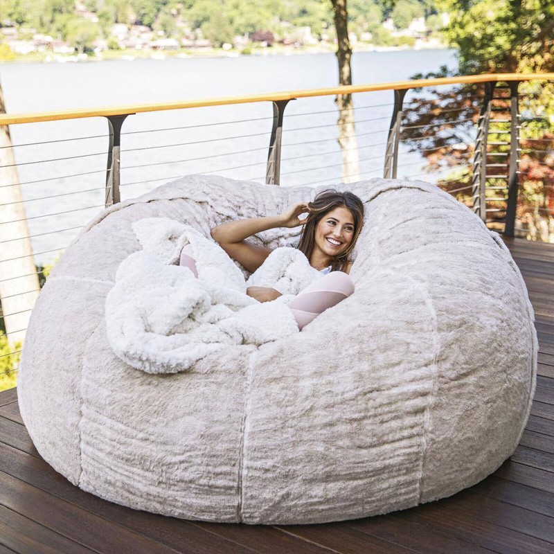 Microsuede 5FT 6FT Foam Giant Bean Bag Memory Living Room Chair Lazy Sofa Soft