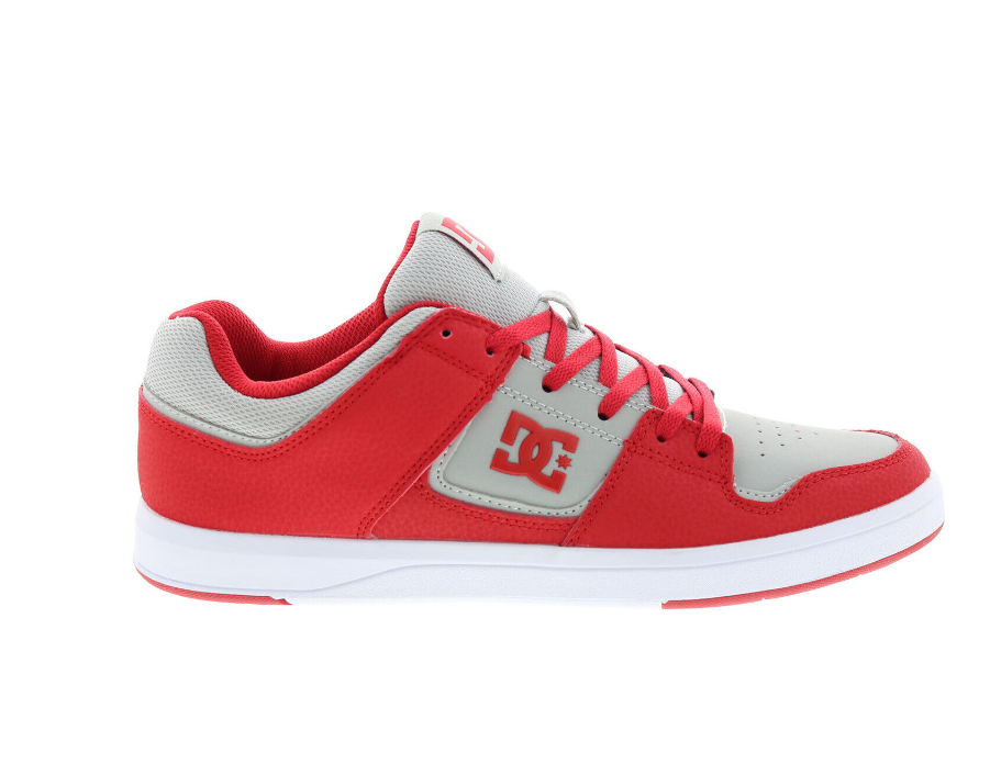 DC Cure ADYS400073-RGY Mens Red Gray Leather Skate Inspired Sneakers Shoes