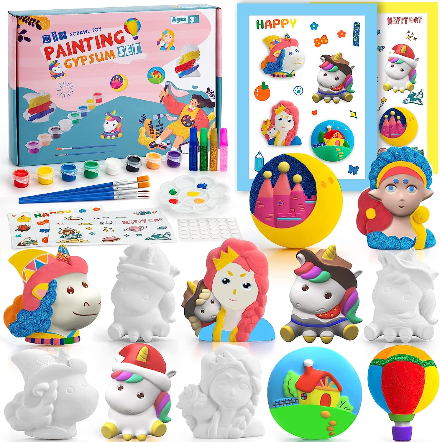 KODATEK 62 Pieces Unicorn Painting Kit, Arts and Crafts for Kids Ages 4-8, Unico