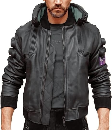 Bold Threadz Dusky Black Cyber Cosplay Samurai Gaming Punk Motorcycle Bomber Real Leather Jacket