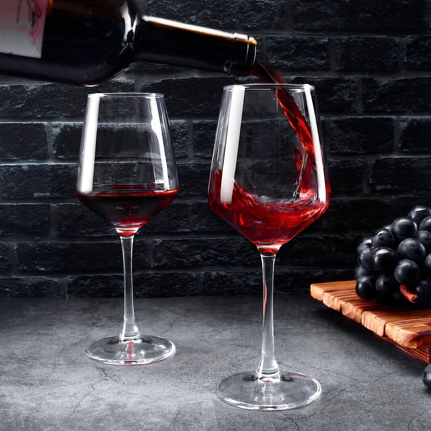 Wine Glasses Set of 8, 12oz Clear Red/White Wine Glasses, Long Stem Wine Glasses