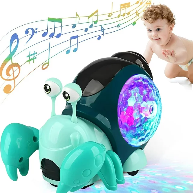 Style-Carry Baby Toys 6 to 12 Months, Musical Crab Crawling Baby Toys for 12-18 Months, Early Learning Educational Toy, Birthday Toy for Infant Toddler Boy Girl 7 8 9 10 11 month 1-2 Year Old