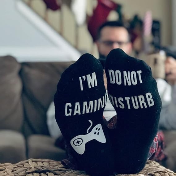 YHZFS 3 Pairs Do Not Disturb I'm Gaming Socks Mens Funny Dress Sock for Gamer Teen Young Boy Novelty Christmas Gifts