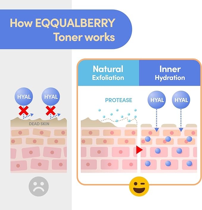EQQUALBERRY Swimming Pool Protease Facial Toner - 10.14 Fl. Oz / 300ml | Hydrating & Soothing Toner for Face | Pore Control & Mild Exfoliating | All Skin Types | Korean Skincare - EWG Green